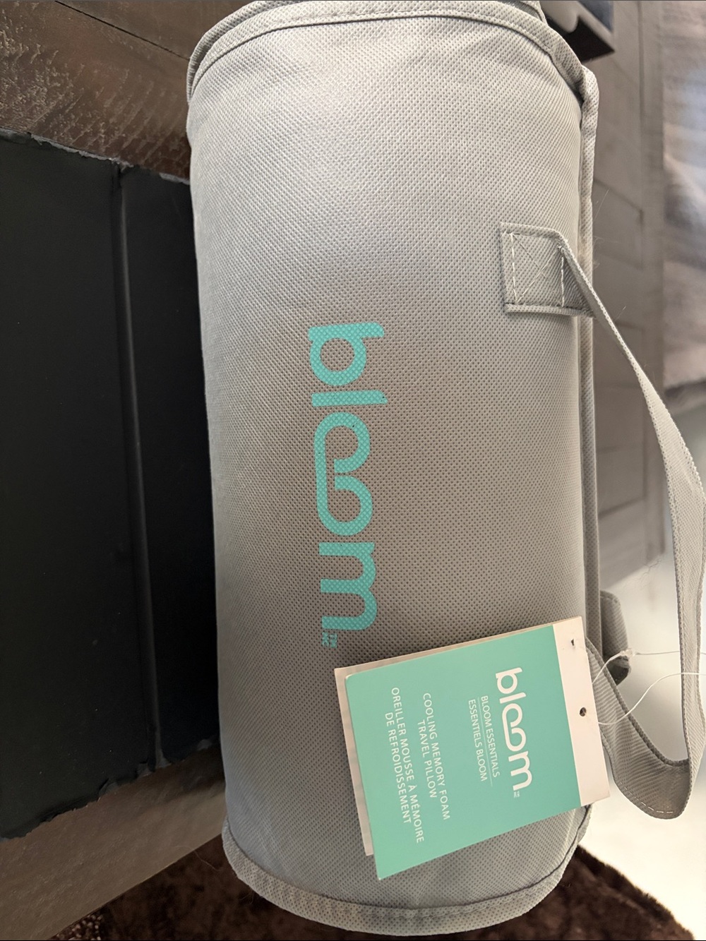 bloom Light Gray Bottle Cooler VM with Teal Logo